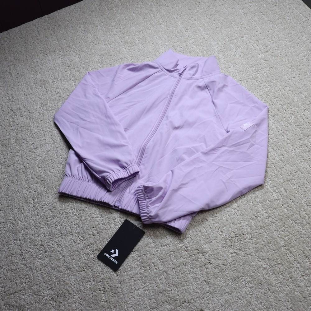 Converse Girls Lavender Latte Full Zip Track Jacket 4MH989-PF4 Size S 9-10Y